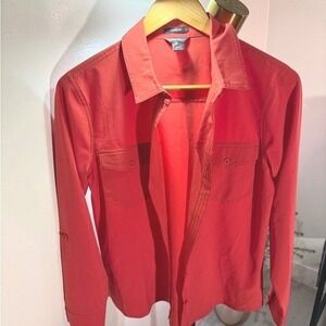Eddie Bauer shirt Coral departure Classic Fit Button up cooling adventure top SM